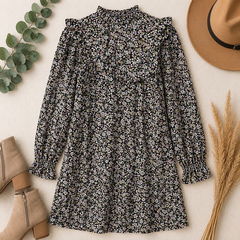 ASOS DESIGN Floral Ruffle Mini Dress  US 4 (EU 36)